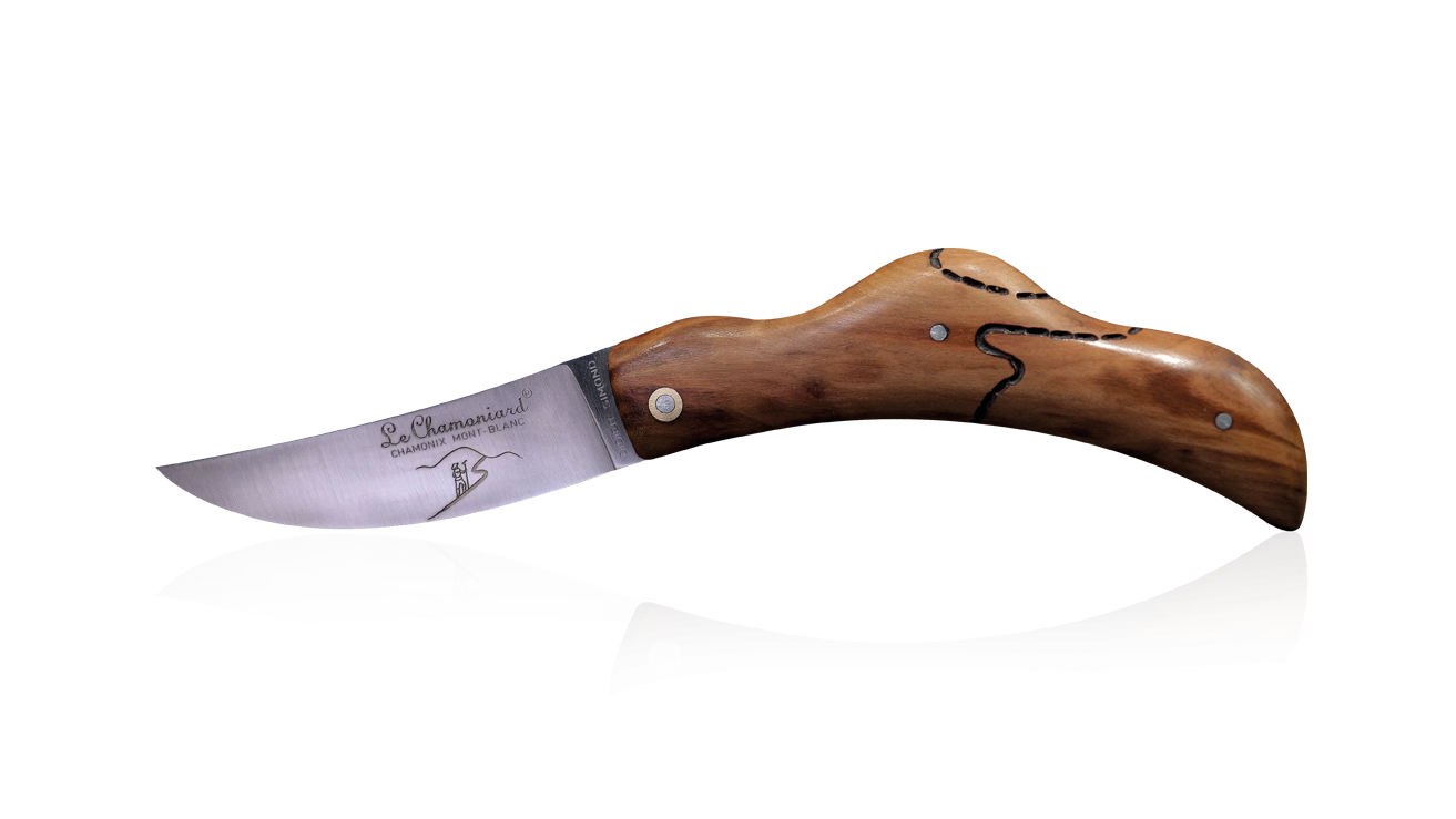 Petit couteau pliant artisanal en prunier