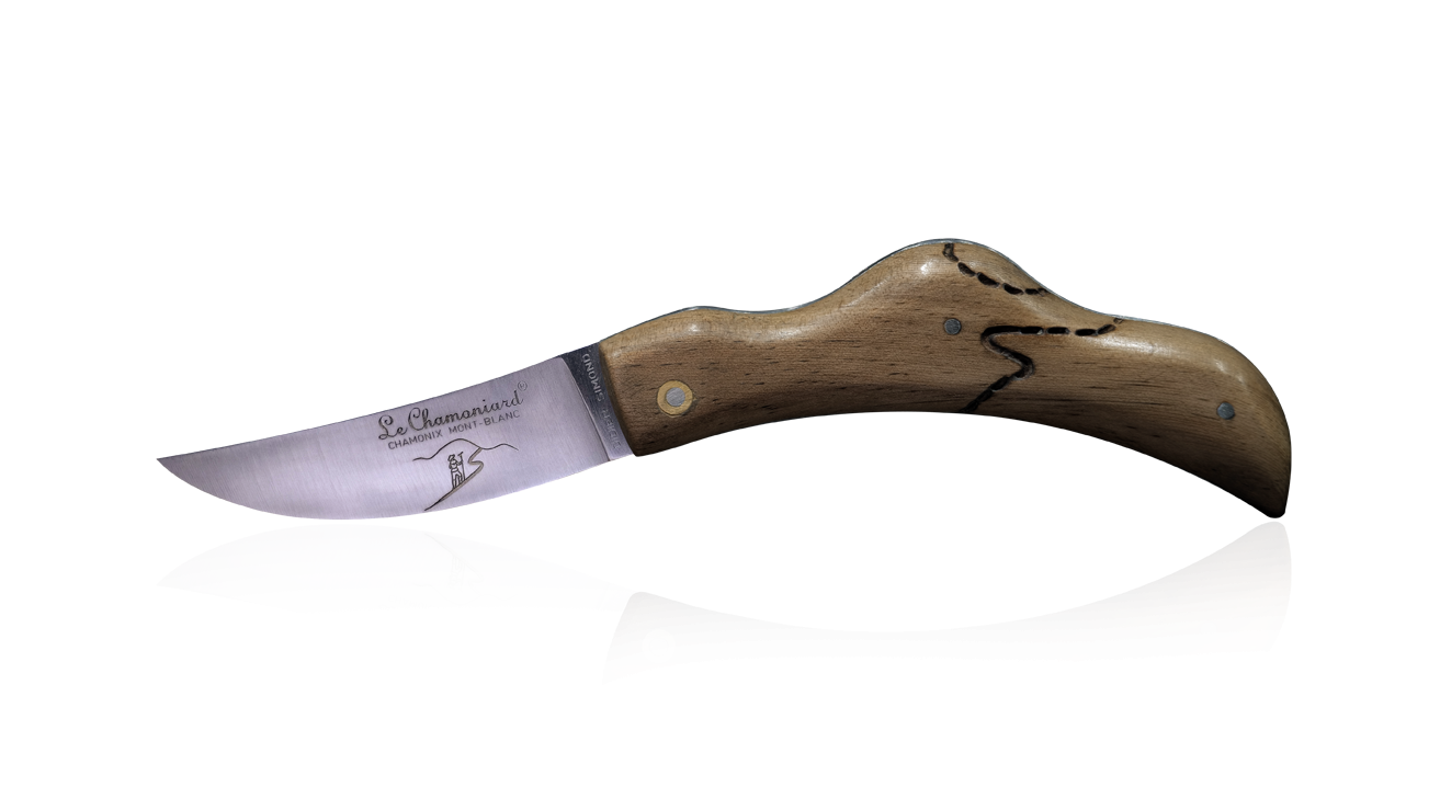 Petit couteau pliant artisanal en arolle bois fossile