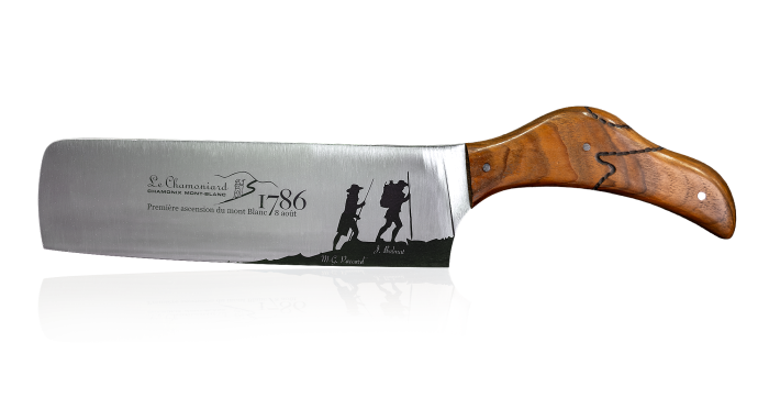 Couteau de cuisine Nakiri en noyer