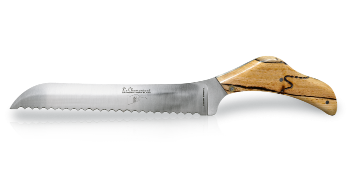 Couteau artisanal à pain en chablis de hêtre